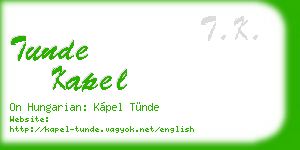 tunde kapel business card